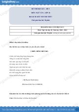Đề thi học kì 1 Văn 10 Kết nối tri thức - Đề số 5